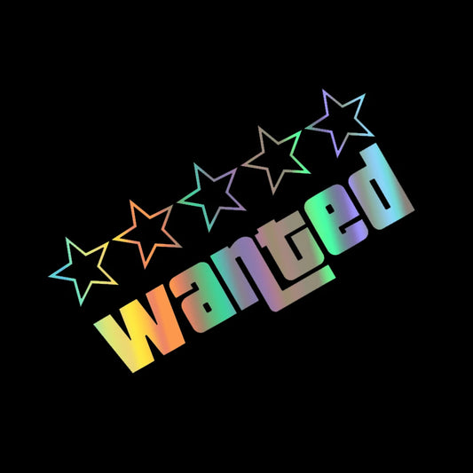 „Wanted“ Laser Autoaufkleber – Lustiger GTA-Style