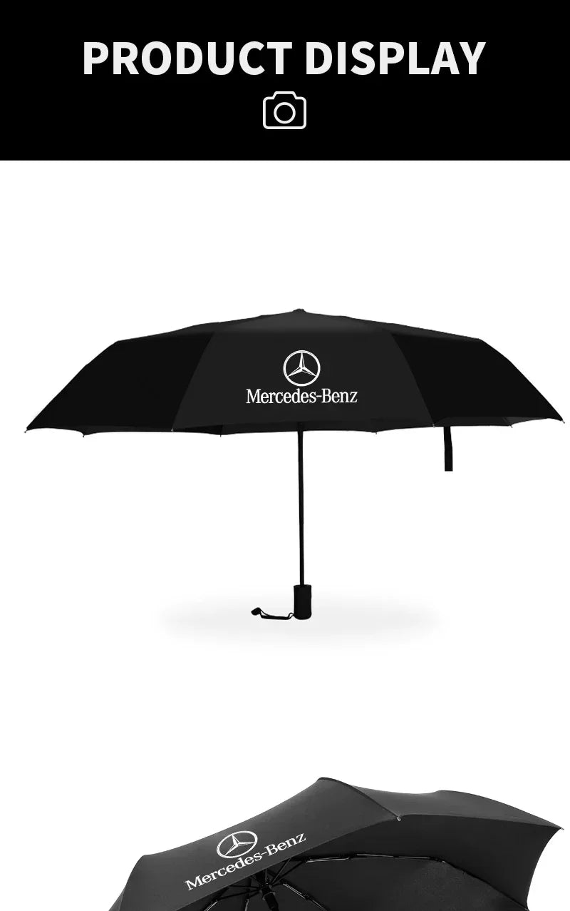 Faltbarer Auto-Sonnenschutz-Regenschirm für Mercedes-Benz – winddicht & wasserdicht